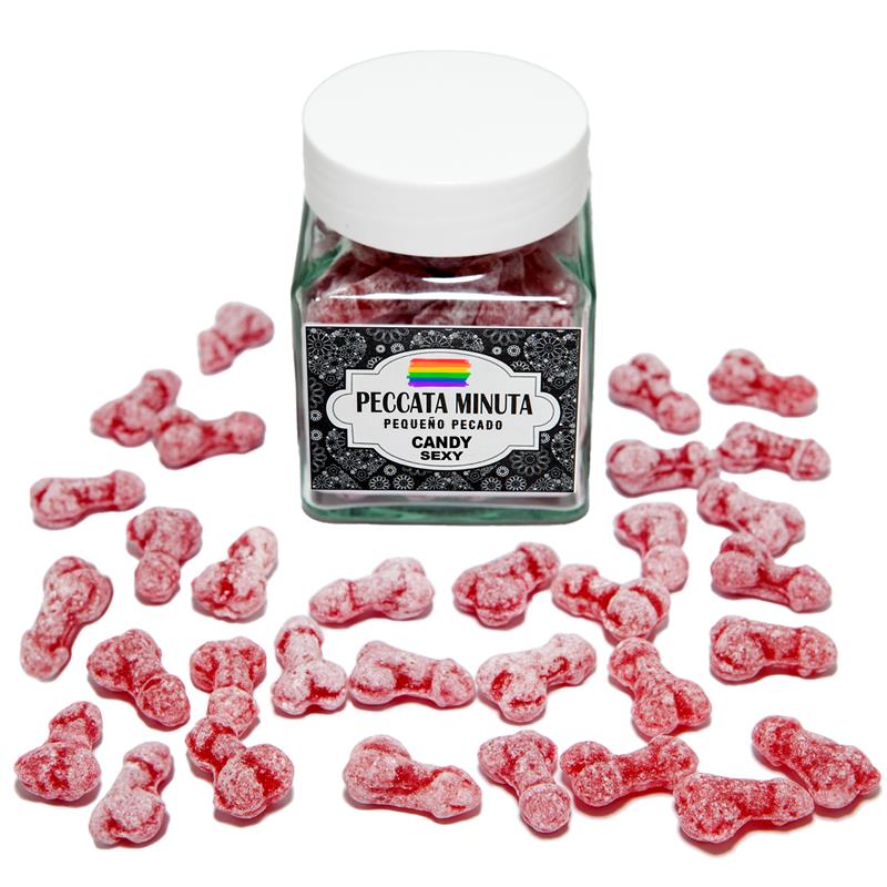 Bote 40 Caramelos Pene LGBT Fresa Cereza