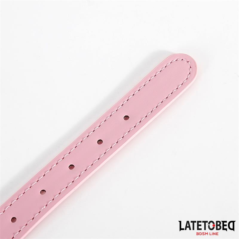 Collar con Cascabel Ajustable Rosa