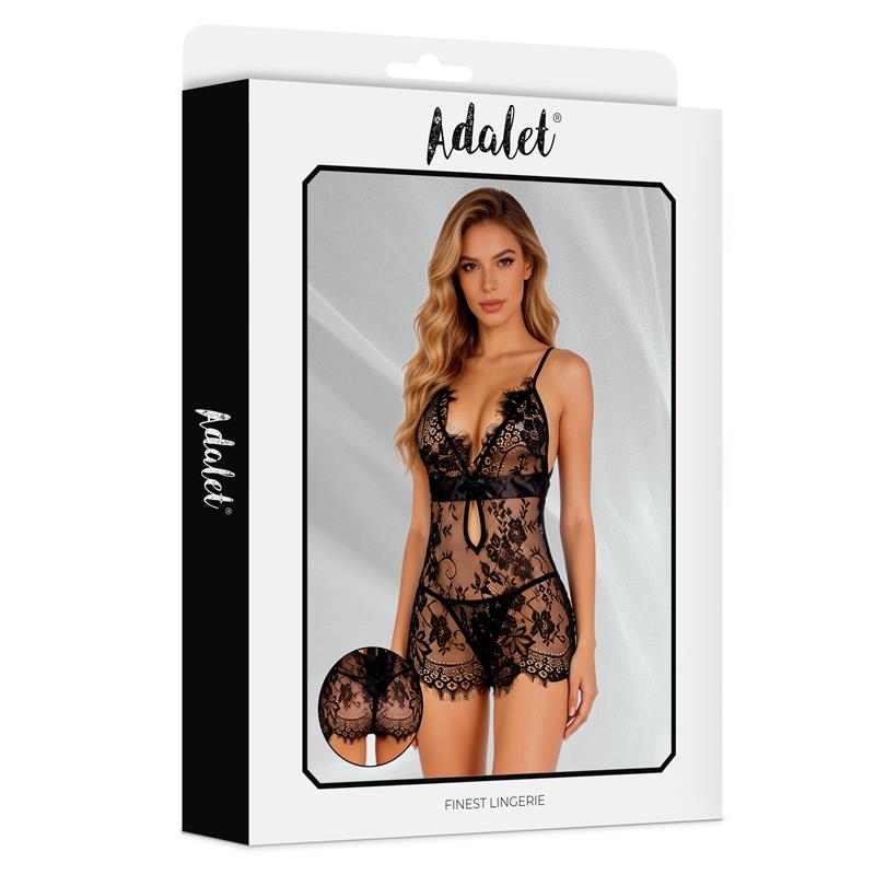 Fiora Babydoll y Tanga Negro