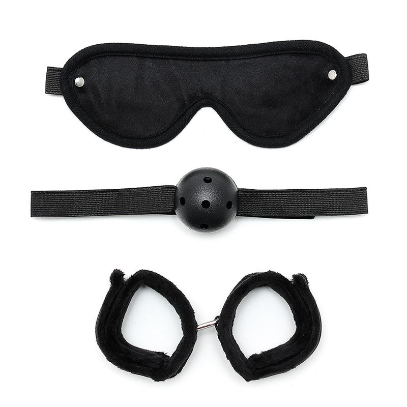 Set de Bondage 3 Piezas Negro