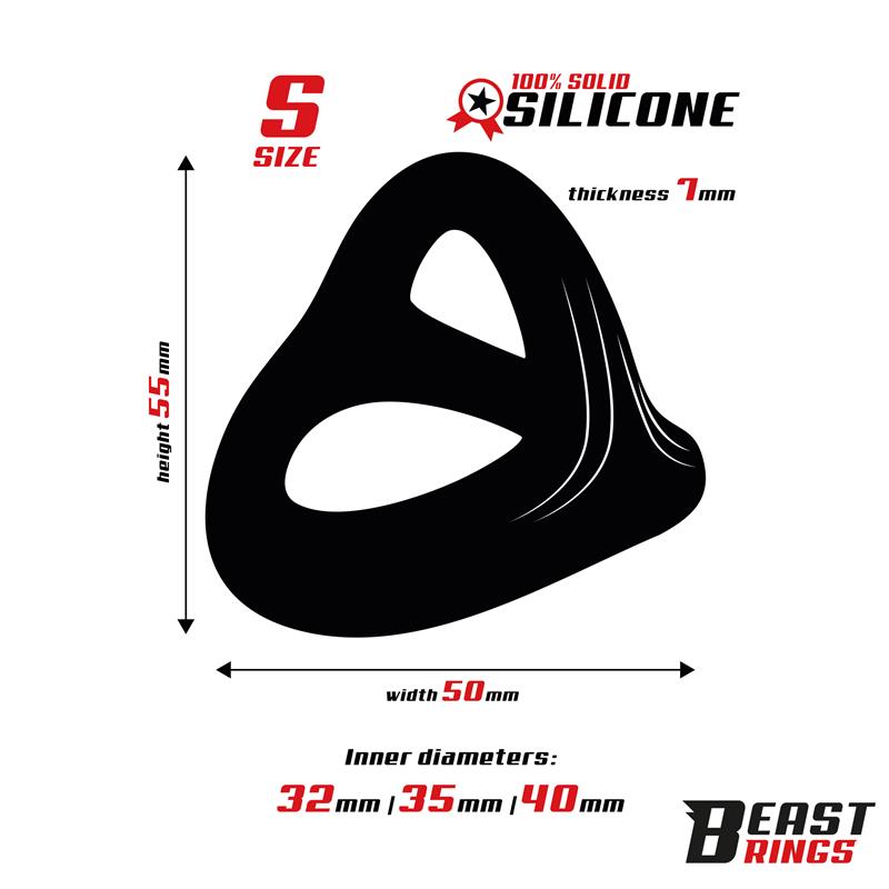 Anillo Triple Silicona Solida 40 35 32mm Talla S
