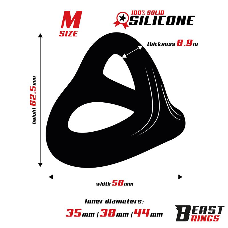 Anillo Triple Silicona Solida 44 38 35mm Talla M