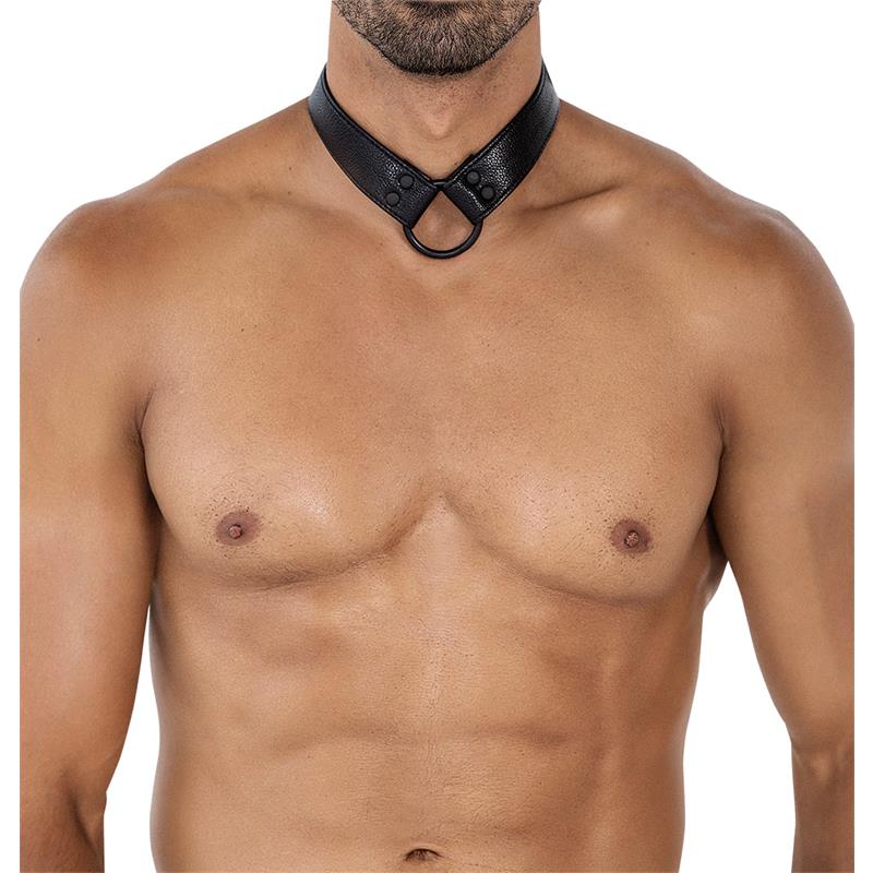 BL4CK08 C Ring Body Collar Blackleatherlike Talla Unica