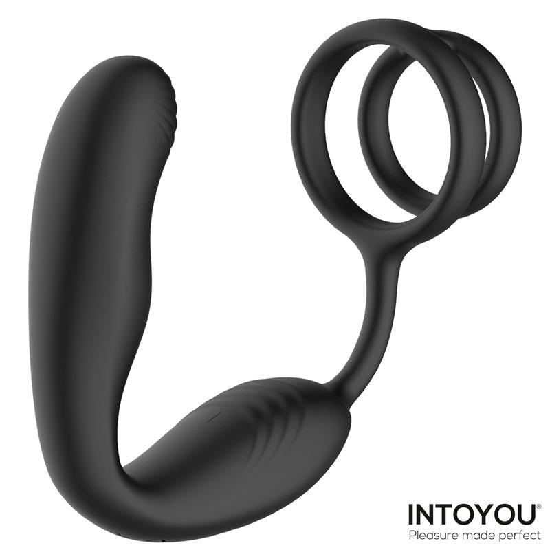 Bruce Masajeador Prostatico 360º y Doble Anillo con Vibracion