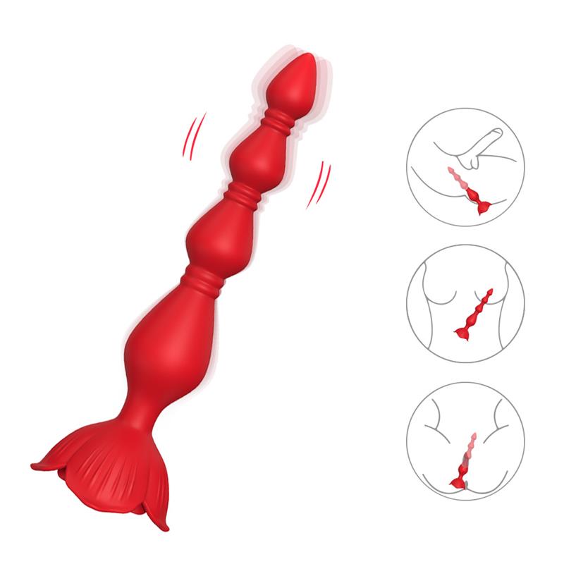 Cadena Anal con Vibracion Base de Rosa