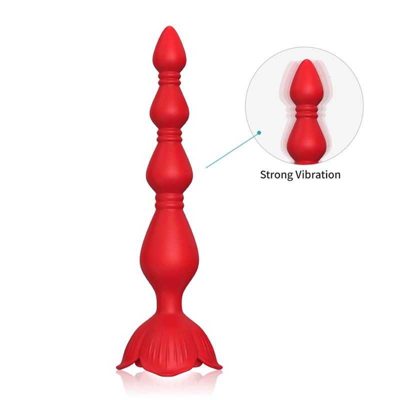 Cadena Anal con Vibracion Base de Rosa
