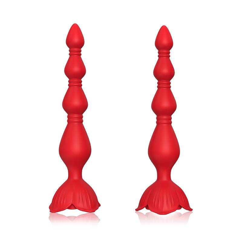 Cadena Anal con Vibracion Base de Rosa