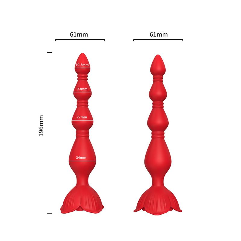 Cadena Anal con Vibracion Base de Rosa
