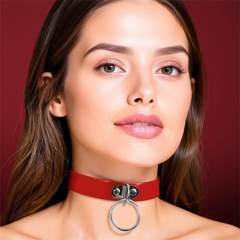 Collar con Aro Cuero Vegano Talla Unica