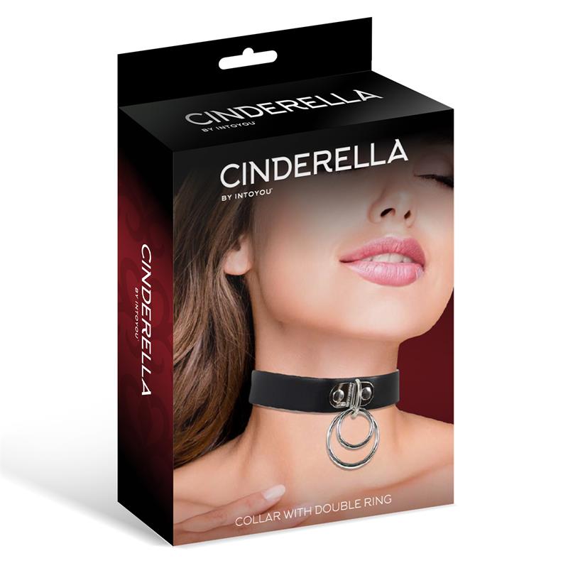 Collar con Doble Aro Cuero Vegano Talla Unica