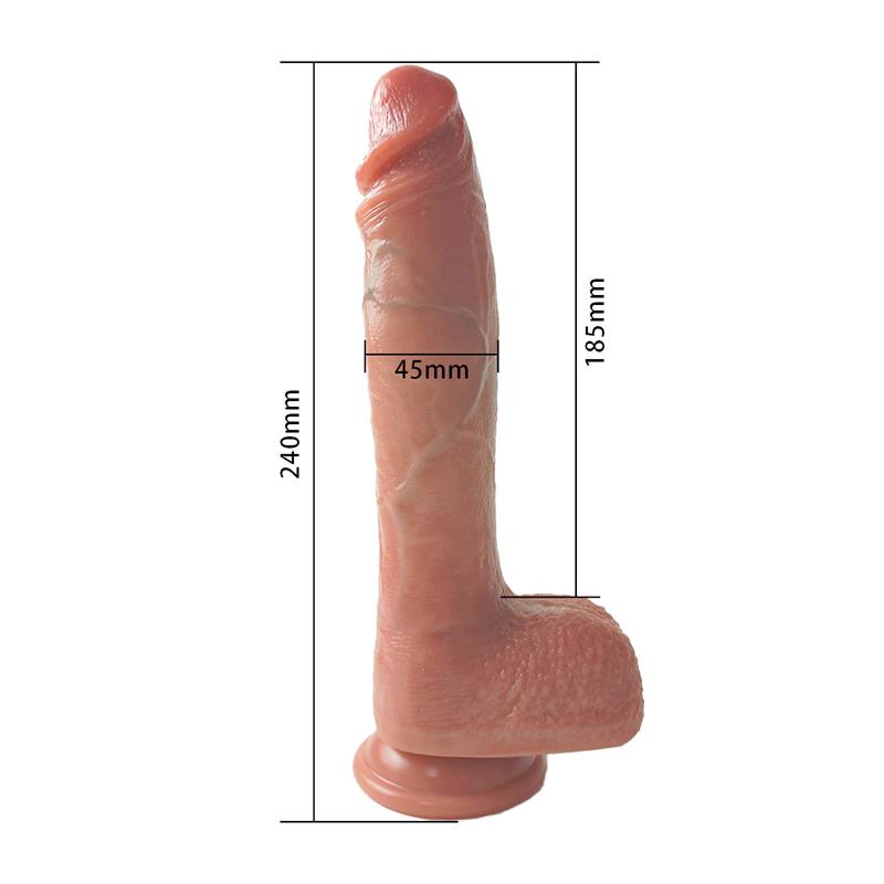 Dildo con Vibracion Thrusting y Calor 24 cm