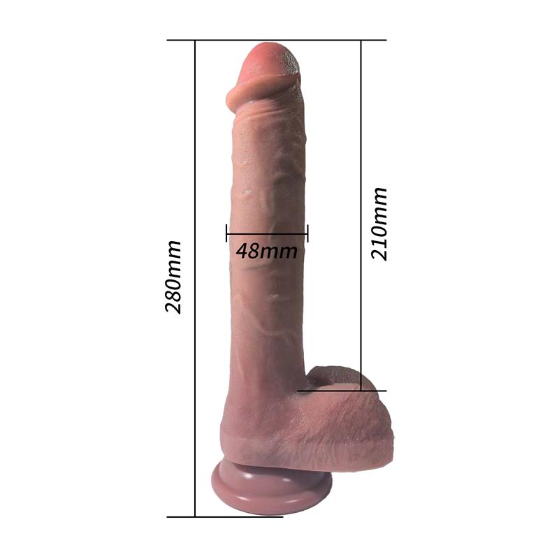 Dildo con vibracion Thrusting y Calor 28 cm