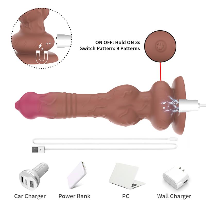 Dildo con Vibracion y Movimiento Thrusting 225 cm