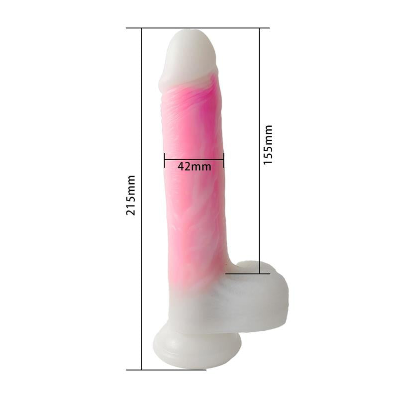 Dildo Doble Capa con Vibracion Thrusting y Calor 215 cm