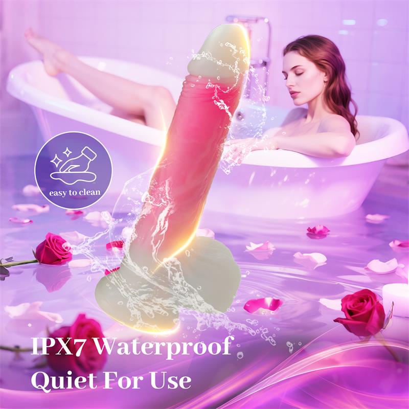 Dildo Doble Capa con Vibracion Thrusting y Calor 215 cm