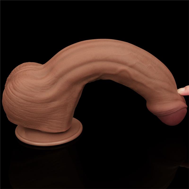 Dildo Dual Density Piel Desizante Retractil 115