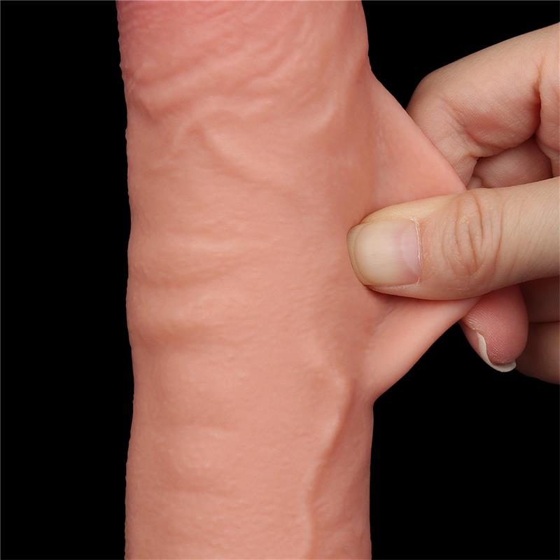 Dildo Dual Density Piel Deslizante Retractil 95