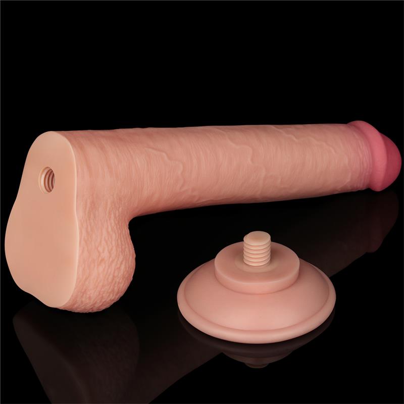 Dildo Dual Density Piel Deslizante Retractil 9