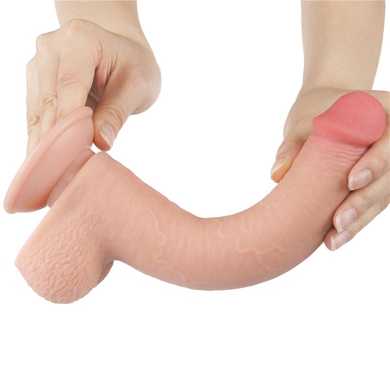 Dildo Dual Density Piel Deslizante Retractil 9