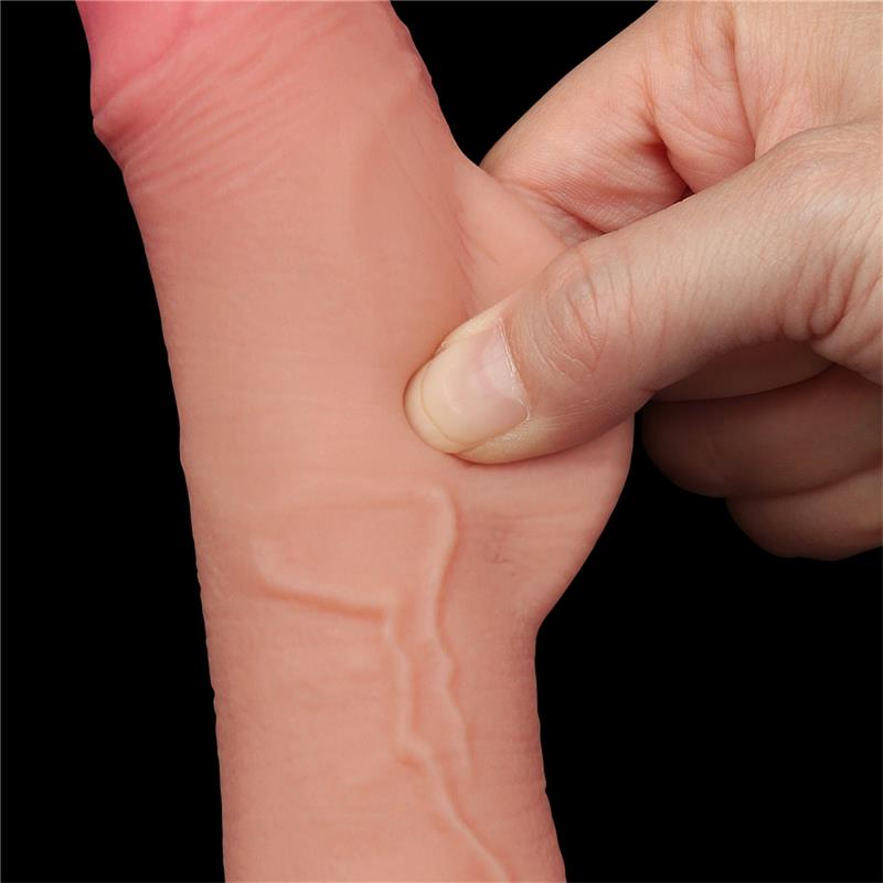 Dildo Dual Layer Piel Deslizante Retractil 75