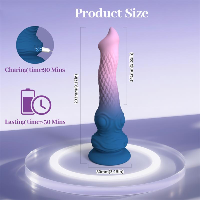 Dildo Fantasia Vibracion Oscilacion y Ventosa 233 cm