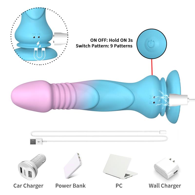 Dildo Vibrador con Thrusting y Ventosa 192 cm