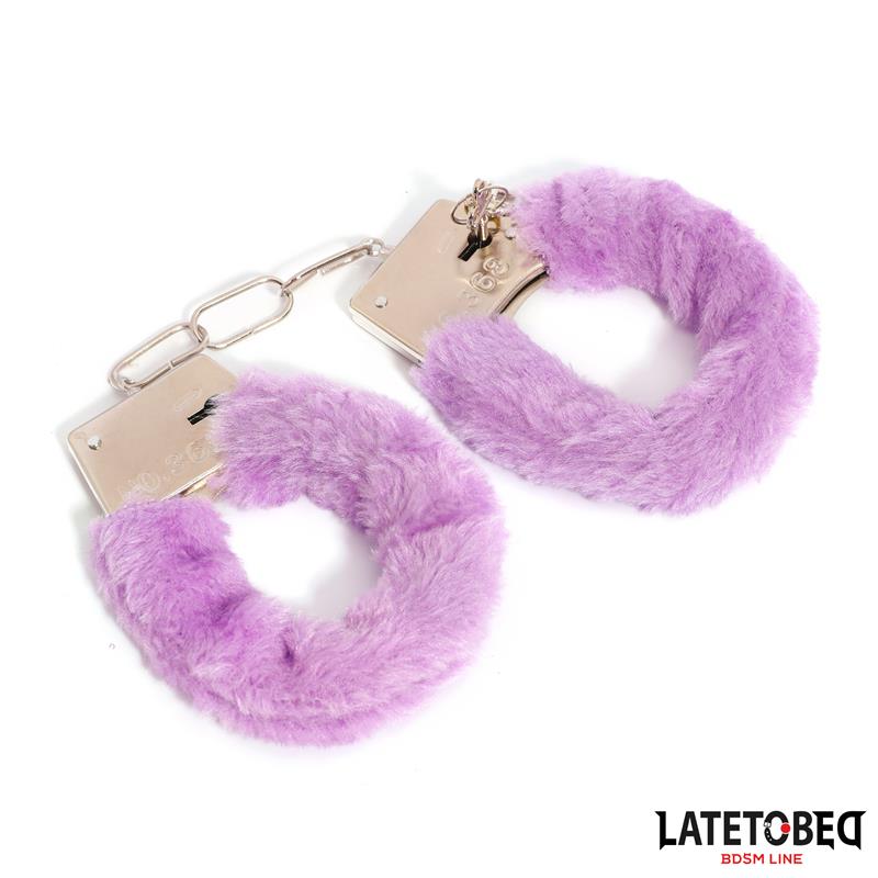 Esposas de Metal Furry de Pelo Purpura