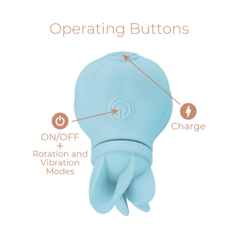 Estimulador Caress Vibracion y Rotacion Light blue