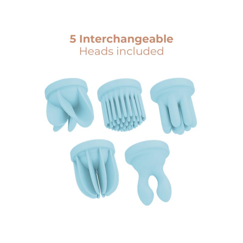 Estimulador Caress Vibracion y Rotacion Light blue