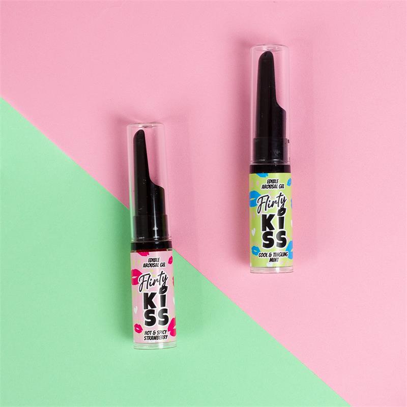Flirty Kiss Geles para Sexo Oral Fresa y Menta 2x8gr