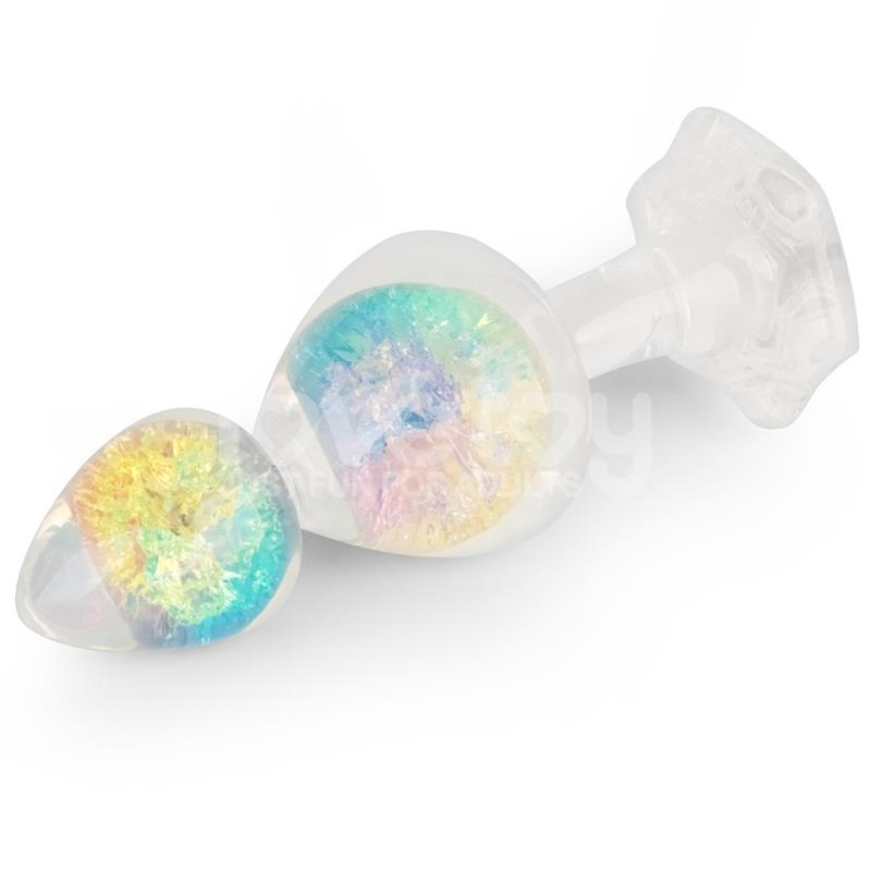 Gemoria Plug Anal de Silicona con Centro de Cristal Multicolor