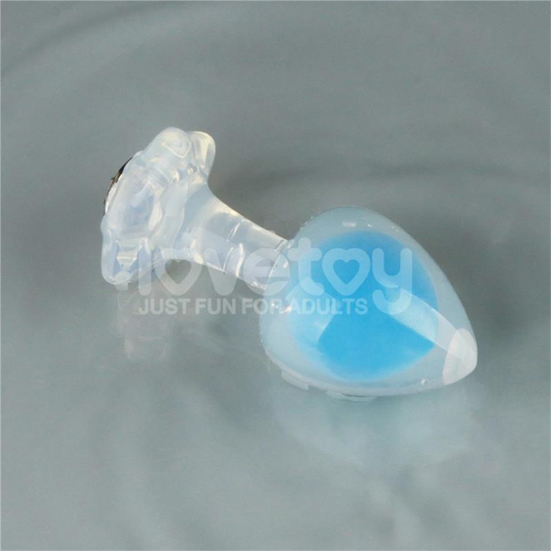Gemoria Plug Anal Silicona Bola Interna Acero Brilla en la Oscuridad
