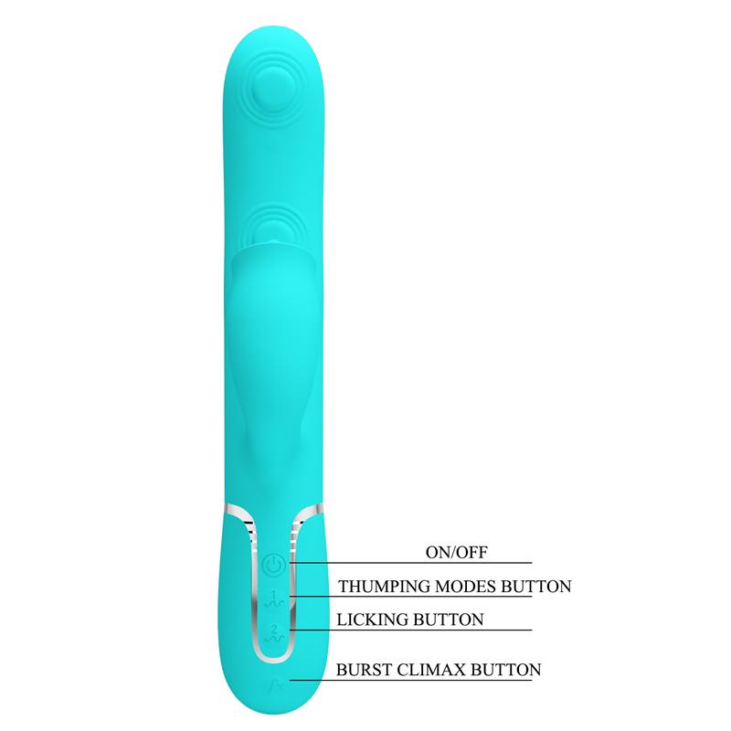 Gigi Vibrador con Licking y Thumping Turquesa