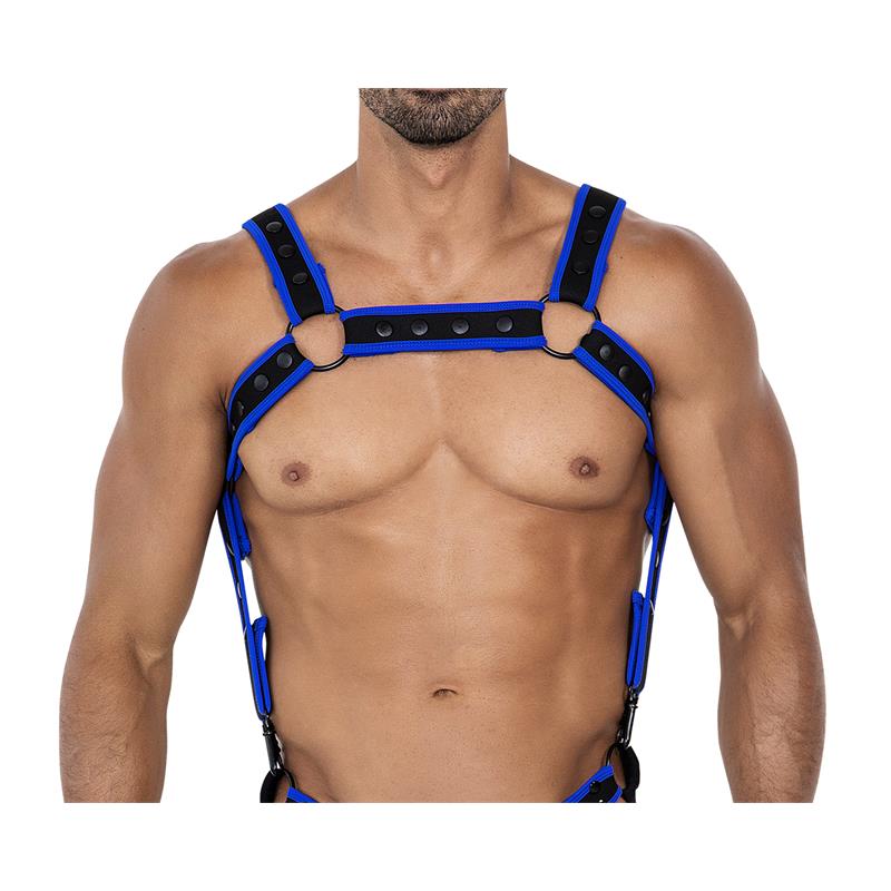 H4RNESS05 Arnes de Pecho Neon Azul Electrico Talla Unica