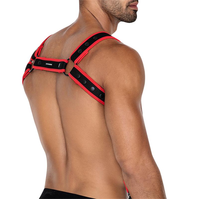 H4RNESS05 Arnes de Pecho Neon Rojo Talla Unica