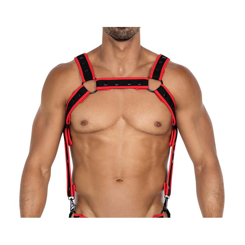 H4RNESS05 Arnes de Pecho Neon Rojo Talla Unica