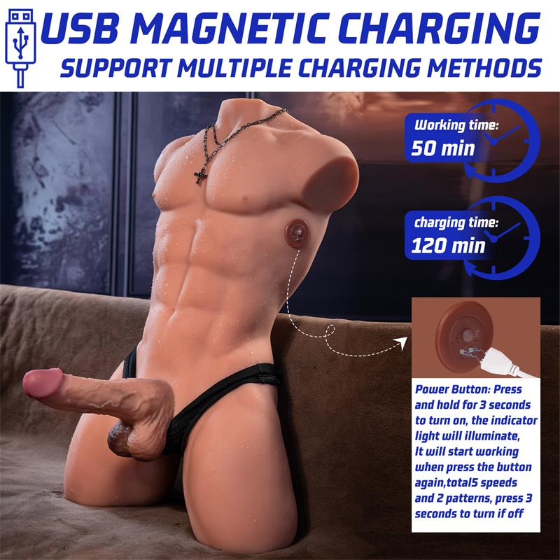 Henry Torso con Dildo Desmontable Thrusting y APP 157 kg
