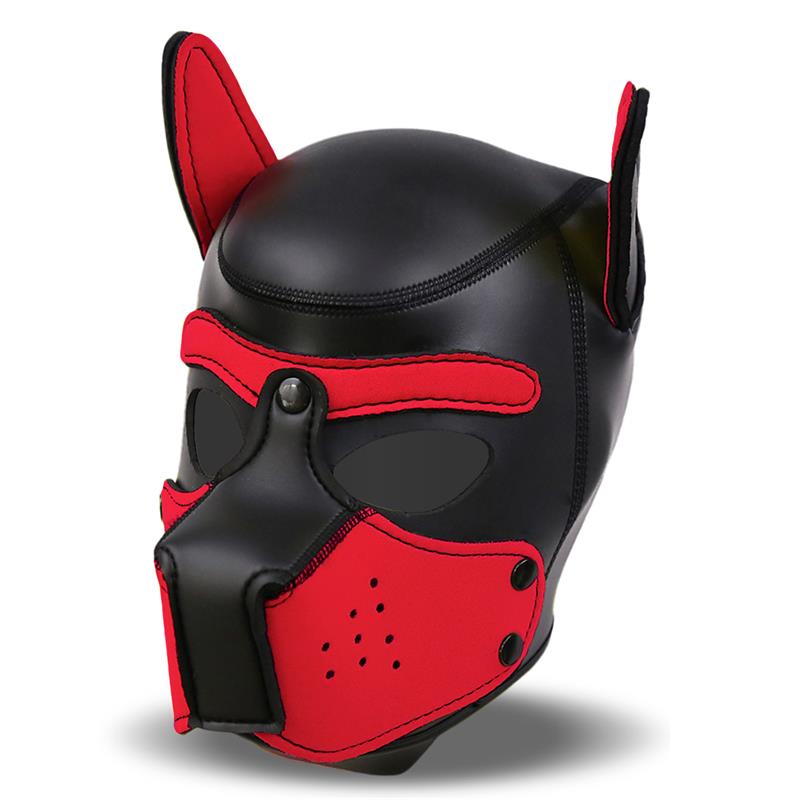 Hound Mascara de Perro Neopreno Hocico Extraible Negro Rojo Talla Unica