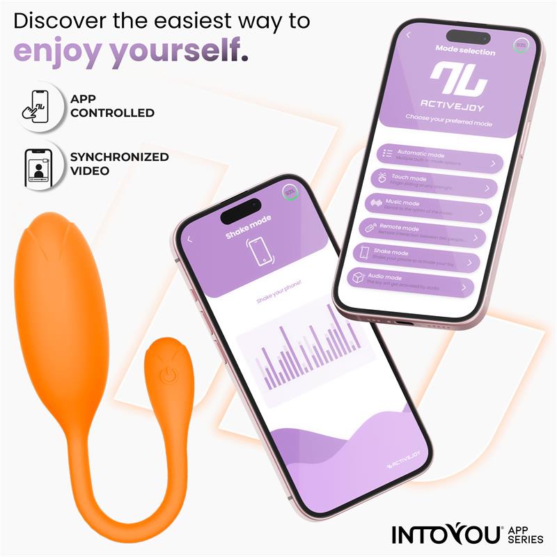 Logan Huevo Vibrador con APP Silicona Unibody Naranja