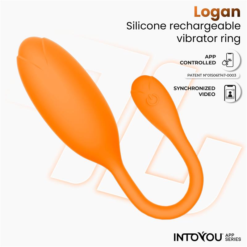 Logan Huevo Vibrador con APP Silicona Unibody Naranja