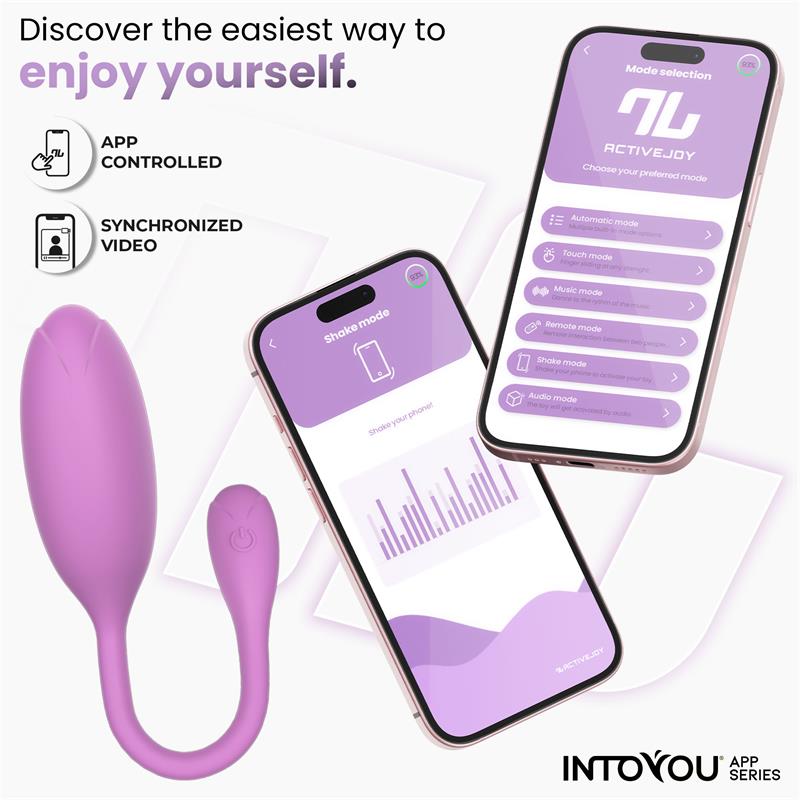 Logan Huevo Vibrador con APP Silicona Unibody Purpura
