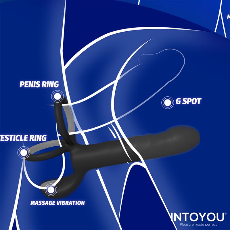 Magnor Dildo con Anillo Doble y Estimulador de Testiculos