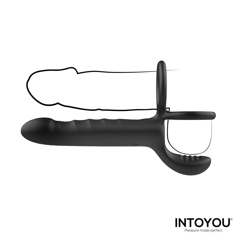 Magnor Dildo con Anillo Doble y Estimulador de Testiculos