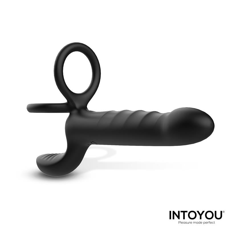Magnor Dildo con Anillo Doble y Estimulador de Testiculos