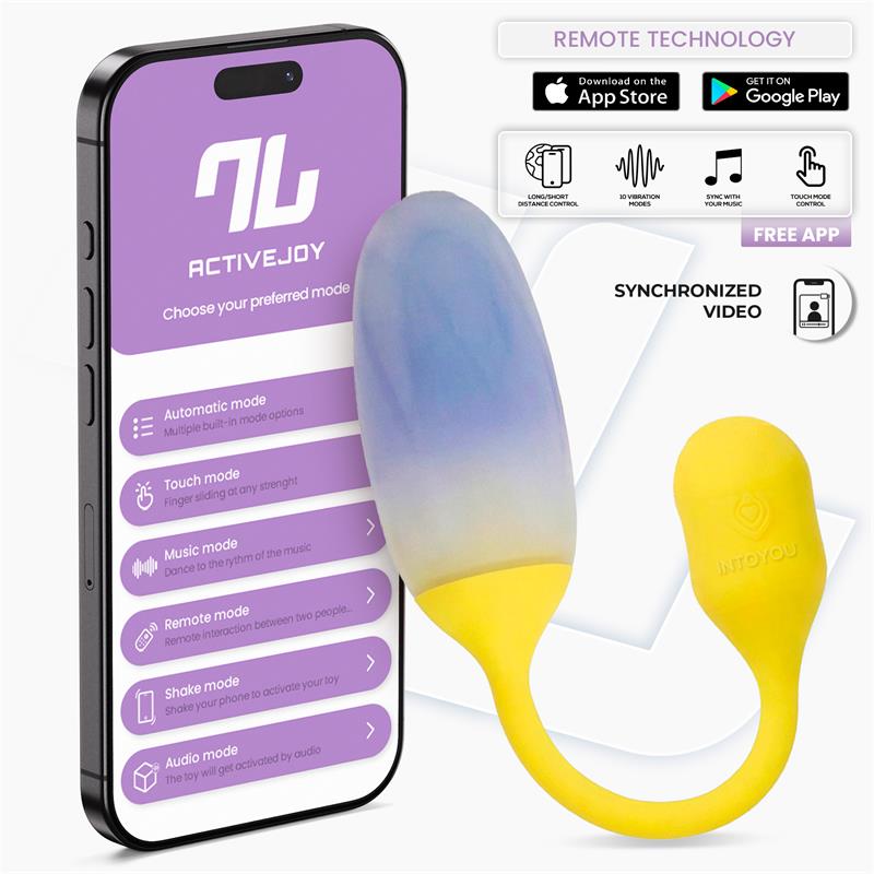 NexEgg Huevo Vibrador Doble Capa Silicona App Amarillo Purpura