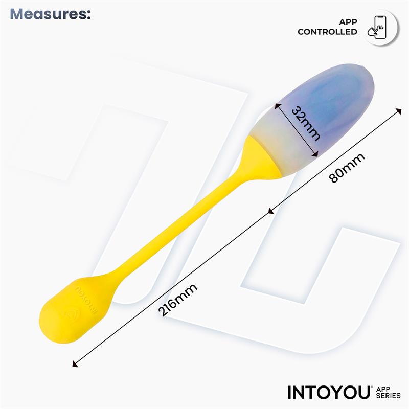 NexEgg Huevo Vibrador Doble Capa Silicona App Amarillo Purpura