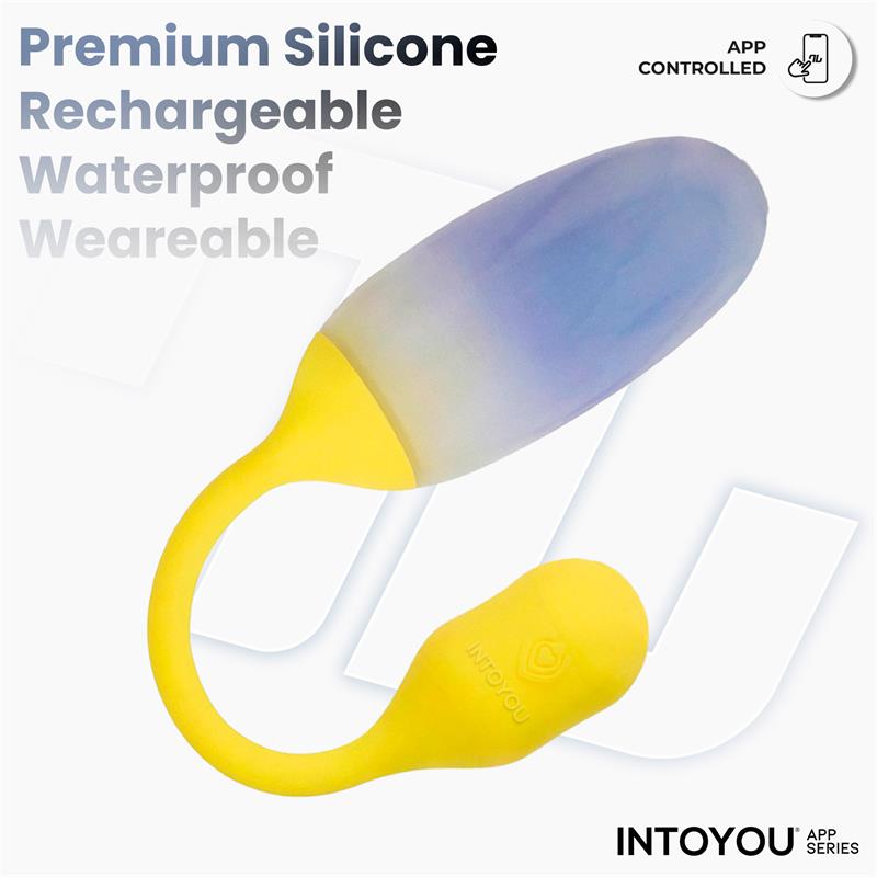NexEgg Huevo Vibrador Doble Capa Silicona App Amarillo Purpura