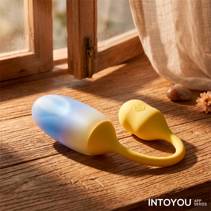 NexEgg Huevo Vibrador Doble Capa Silicona App Amarillo Purpura