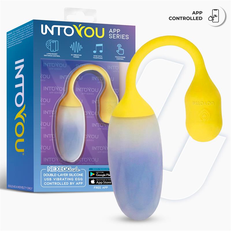 NexEgg Huevo Vibrador Doble Capa Silicona App Amarillo Purpura