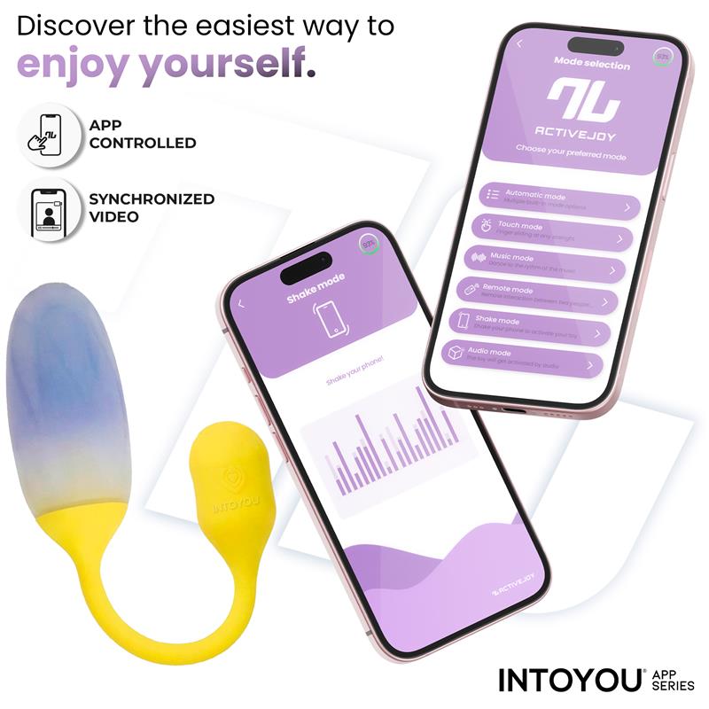 NexEgg Huevo Vibrador Doble Capa Silicona App Amarillo Purpura
